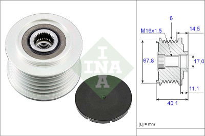 INA 535 0052 10 alternador roda livre
