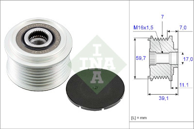 INA 535 0053 10 alternador roda livre