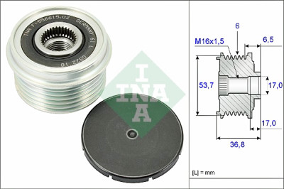 INA 535 0074 10 alternador roda livre