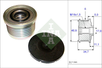 INA 535 0088 10 alternador roda livre
