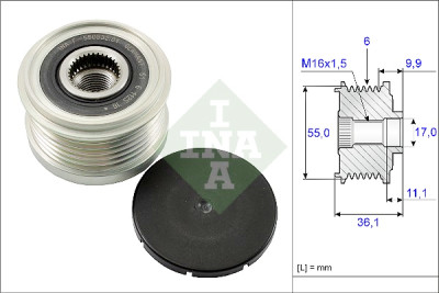INA 535 0103 10 alternador roda livre