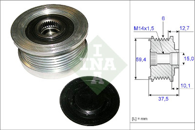 INA 535 0110 10 alternador roda livre
