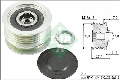 INA 535 0116 10 alternador roda livre