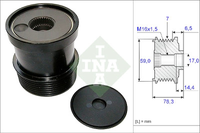 INA 535 0120 10 alternador roda livre