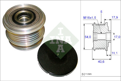 INA 535 0121 10 alternador roda livre
