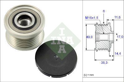 INA 535 0127 10 alternador roda livre
