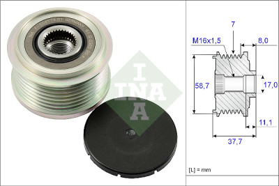 INA 535 0128 10 alternador roda livre