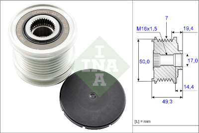 INA 535 0140 10 alternador roda livre