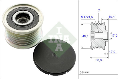 INA 535 0153 10 alternador roda livre
