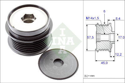 INA 535 0174 10 alternador roda livre
