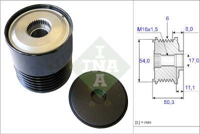 INA 535 0212 10 alternador roda livre