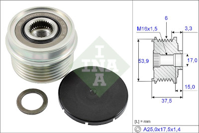 INA 535 0223 10 alternador roda livre