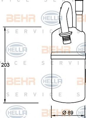 Filtro desidratador, ar condicionado BEHR HELLA SERVICE 8FT 351 192-051