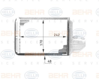 Radiador de aquecimento BEHR HELLA SERVICE 8FH 351 311-661
