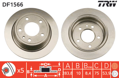 Conjunto de discos de freio TRW DF1566