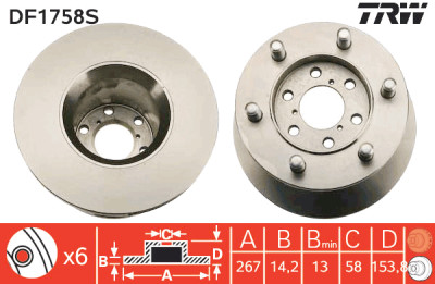 Disco de freio TRW DF1758S