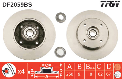 Disco de freio TRW DF2059BS