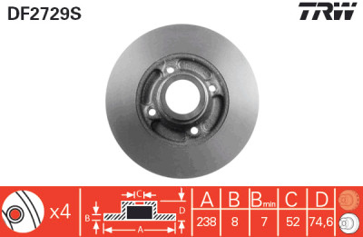 Disco de freio TRW DF2729S
