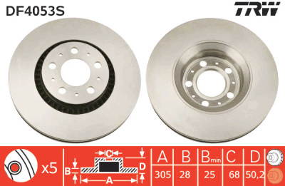 Disco de freio TRW DF4053S