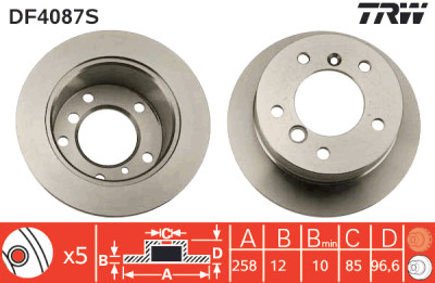 Disco de freio TRW DF4087S