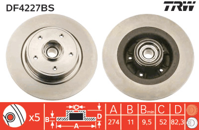 Disco de freio TRW DF4227BS