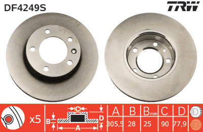 Disco de freio TRW DF4249S