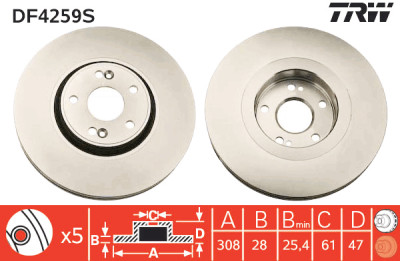 Disco de freio TRW DF4259S