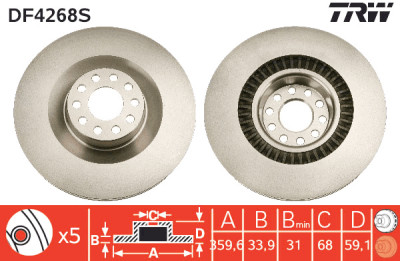 Disco de freio TRW DF4268S