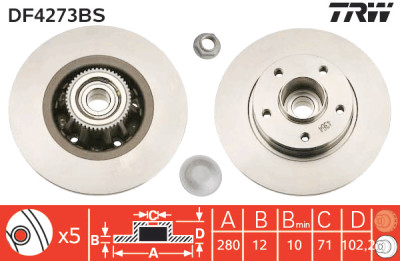 Disco de freio TRW DF4273BS