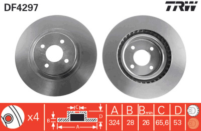 Conjunto de discos de freio TRW DF4297