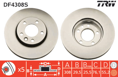 Disco de freio TRW DF4308S