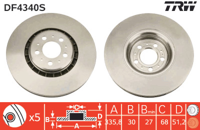 Disco de freio TRW DF4340S