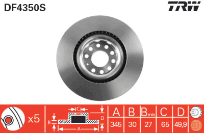Disco de freio TRW DF4350S