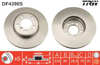 Disco de freio TRW DF4390S