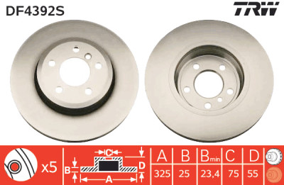 Disco de freio TRW DF4392S