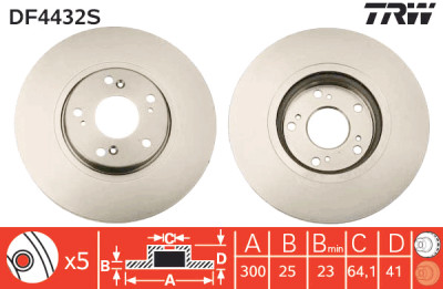 Disco de freio TRW DF4432S