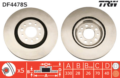 Conjunto de discos de freio TRW DF4478S