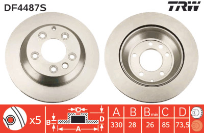 Disco de freio TRW DF4487S