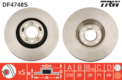 Disco de freio TRW DF4748S