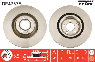Disco de freio TRW DF4757S