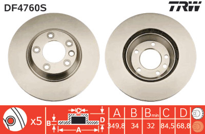 Disco de freio TRW DF4760S