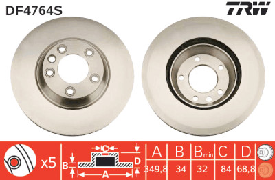 Disco de freio TRW DF4764S
