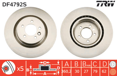 Disco de freio TRW DF4792S