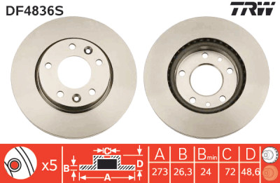 Disco de freio TRW DF4836S