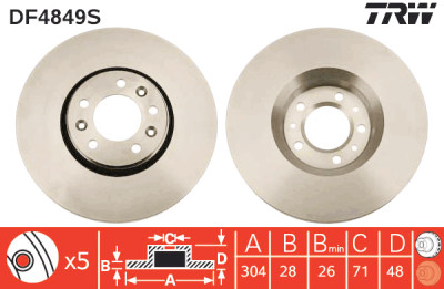 Conjunto de discos de freio TRW DF4849S