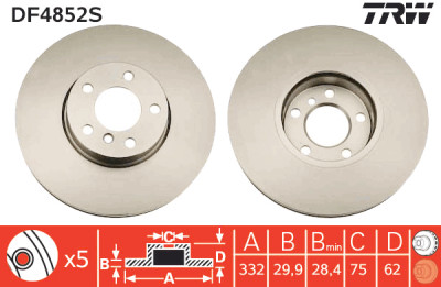 Disco de freio TRW DF4852S