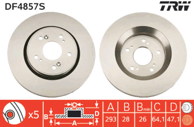 Disco de freio TRW DF4857S
