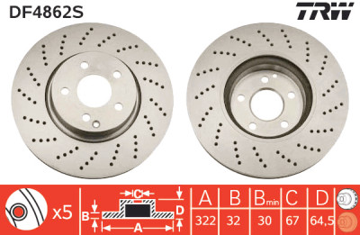 Disco de freio TRW DF4862S