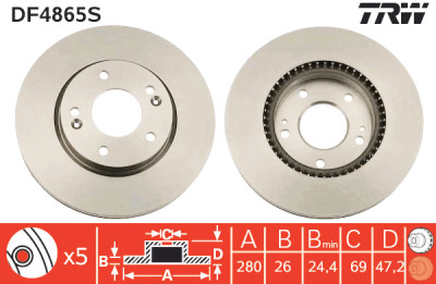 Disco de freio TRW DF4865S