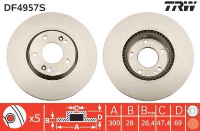 Disco de freio TRW DF4957S
